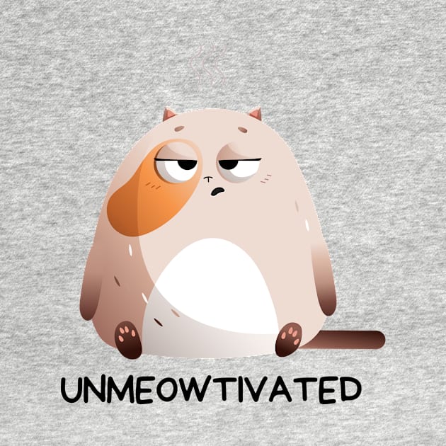 Unmeowtivated | Cute Unmotivated Cat Pun by Allthingspunny